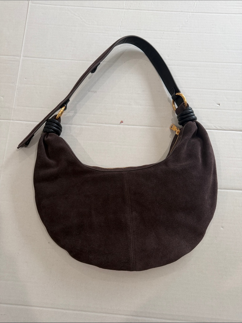 Alf the label dumpling handbag suede brown